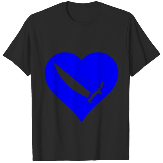 catamaran heart blue T-shirt