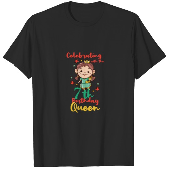 7th birthday queen - 7th birthday T-shirt