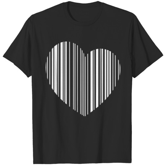 heart barcode white T-shirt