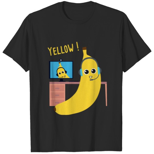 Yellow banana pun fruit funny work meeting T-shirt