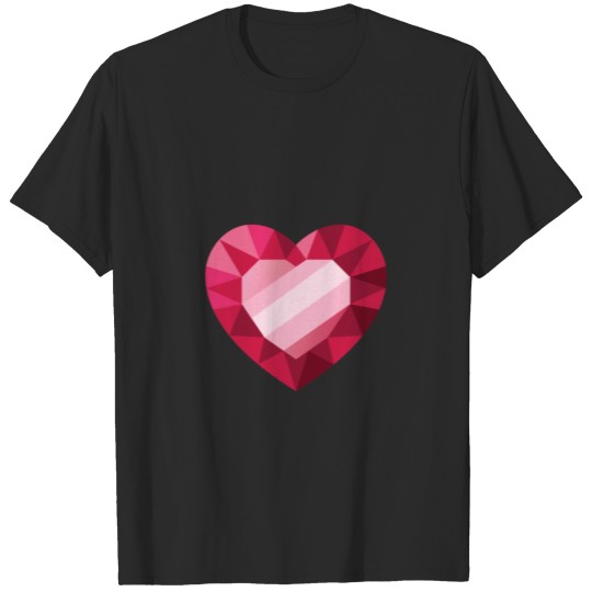 Diamond Heart In Pink And Red T-shirt