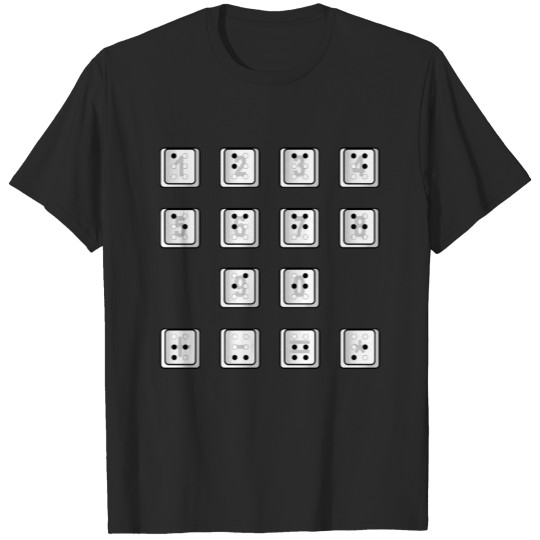 Braille Computer Key Numbers T-shirt