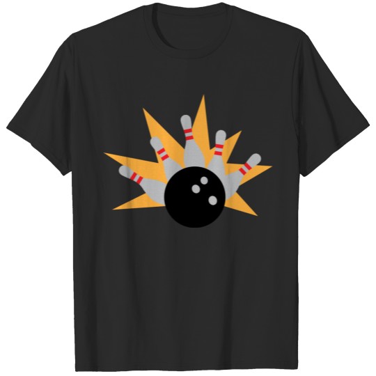 Bowling Ball Hitting Bowling Pins T-shirt