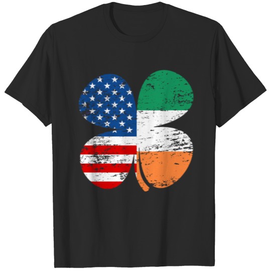 USA Ireland Clover Flag Irish American St Patricks T-shirt