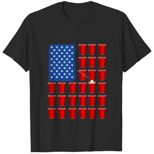 American Flag Beer Pong T-shirt