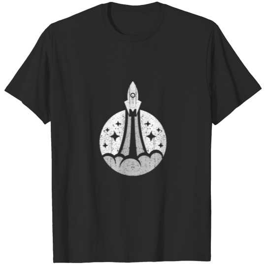 Rocket space travel space design retro T-shirt