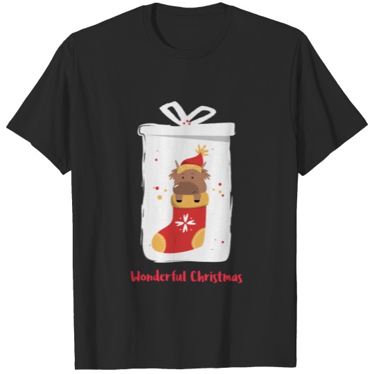 Wonderful Christmas Reindeer Sock T-shirt