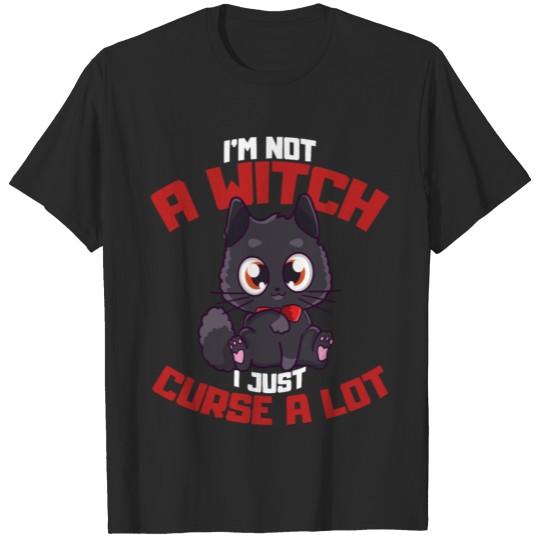 Not a Witch Just Curse A Lot Kawaii Cat T-shirt