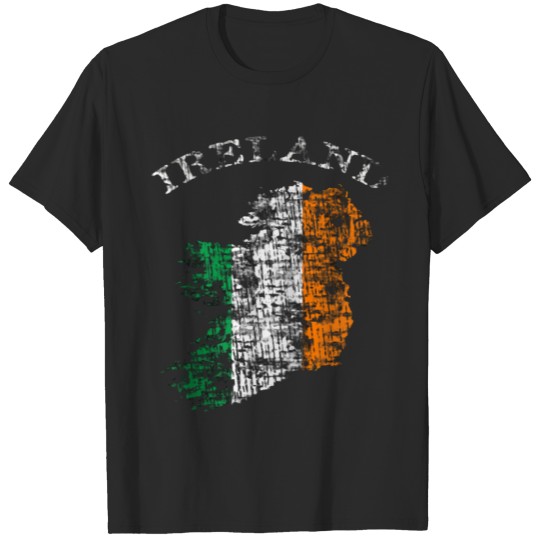 Vintage Ireland Irish Flag Zip Gift Tee T-shirt