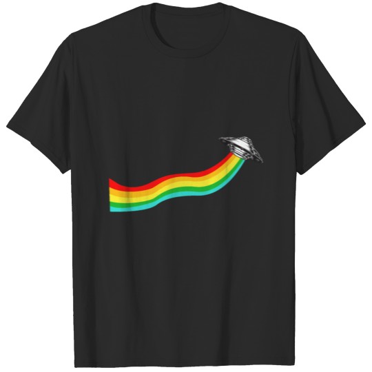 UFO Rainbow LGBT Alien Aliens Flying Saucer Gift T-shirt