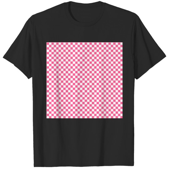 Checkered Pattern Girly Geometric Pink And White T-shirt
