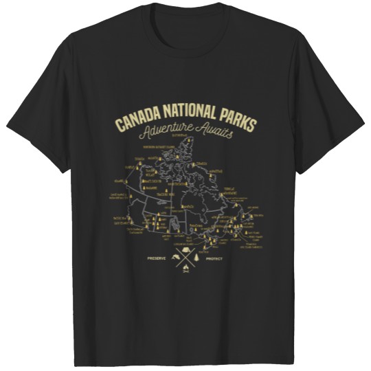 Canada National Parks, Adventure Awaits Map T-shirt