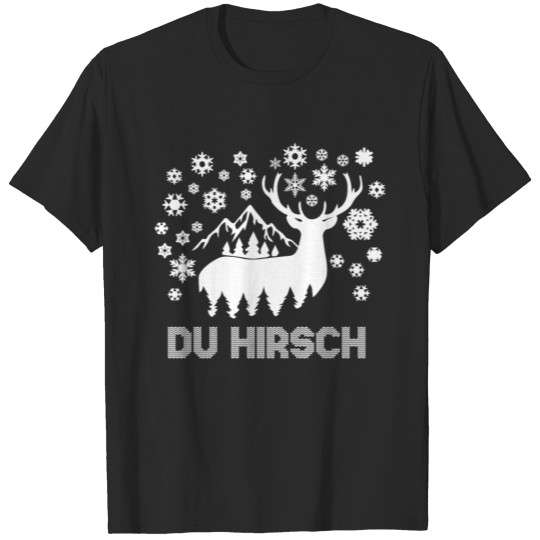 deer christmas reindeer forest snow T-shirt