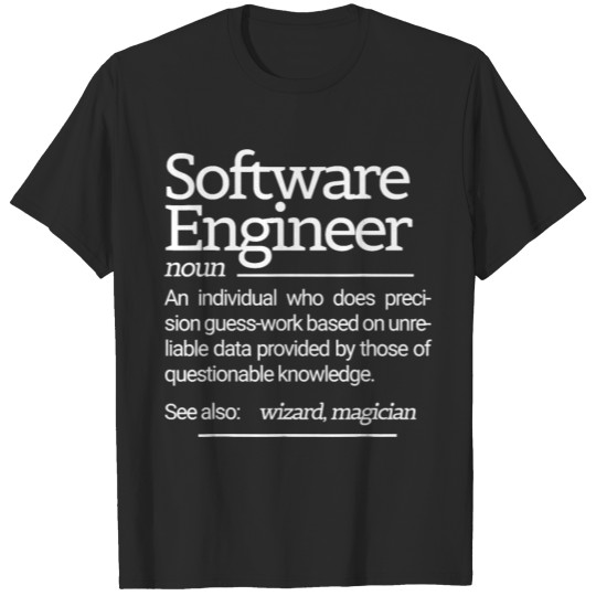 Developer Definition Software Engineer Coder T-shirt