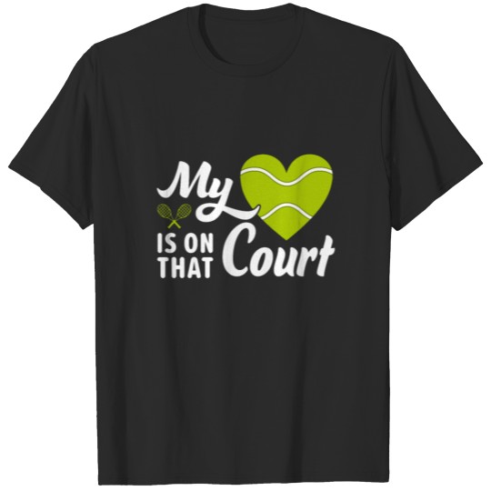 Tennis court heart tennis player woman T-shirt