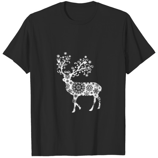deer winter forest snow deer antlers T-shirt