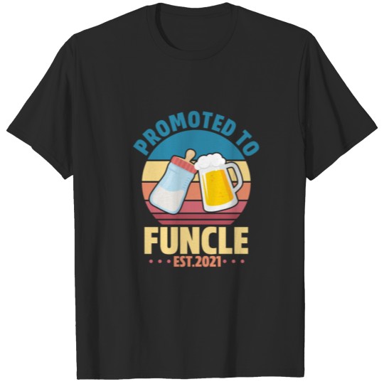 Promoted To Funcle Est. 2021 Pregnancy Retro T-shirt