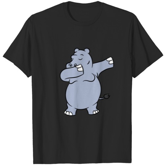 Dabbing Hippopotamus Cute Dancing Hippo Funny T-shirt
