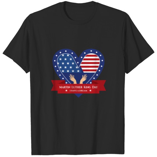 Martin Luther King Jr Heart Memorial Pattern T-shirt