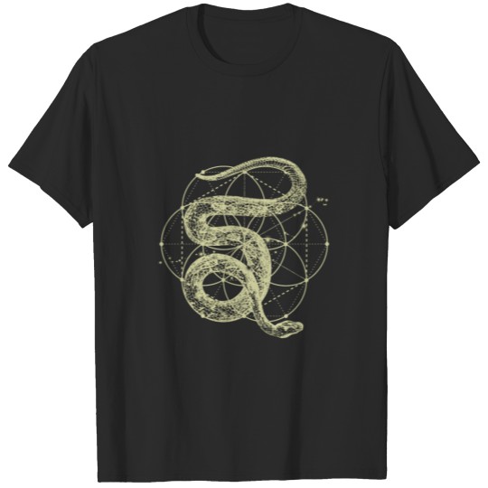 Sacred Geometry Seed Of Life Snake Gift Tee T-shirt