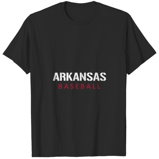 Arkansas Baseball Block And Stencil Font Gift Tee T-shirt