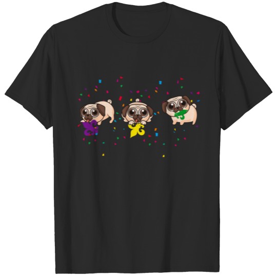 Mardi Gras Fleur De Lys For Cute Pug Dog Lover T-shirt