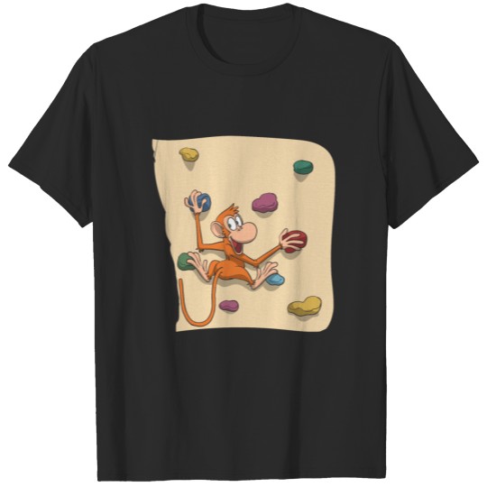 Monkey climbing the boulder wall T-shirt