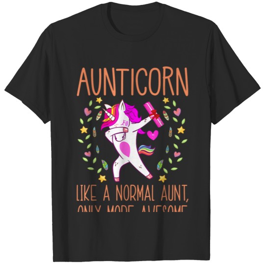 Aunt Unicorn Aunticorn Funny Dabbing Aunty Birthda T-shirt