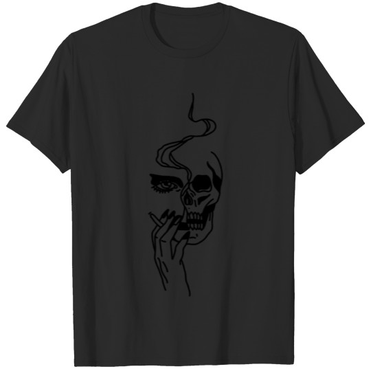 Woman Skull Smoking T-shirt