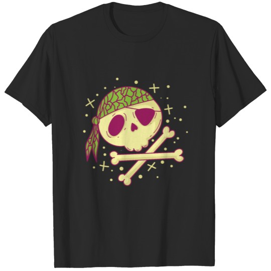 Pirate Skull with eye Patch and Pirate Hat T-shirt