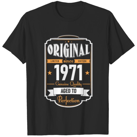 Retro Vintage Original Birthday Design Year 1971 T-shirt