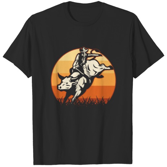 Bull Riding Cowboy Western Vintage T-shirt