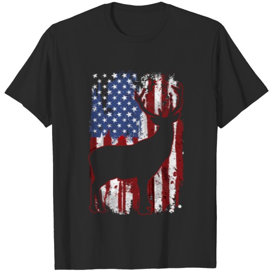 Deer USA Flag Deer Hunting T-shirt