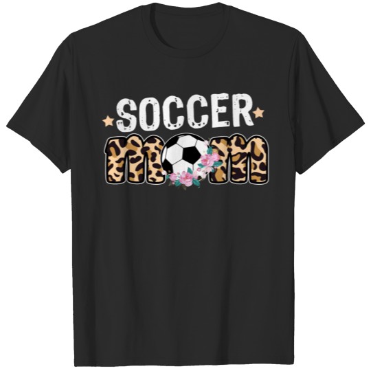 Leopard Print Soccer Mom Flowers, Funny Soccer Mom T-shirt