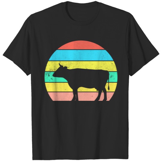 Cow Silhouette Cattle Farming Farmer Cow Lover T-shirt