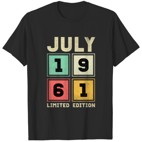 60th Birthday July Gift Vintage 1961 60 Years T-shirt