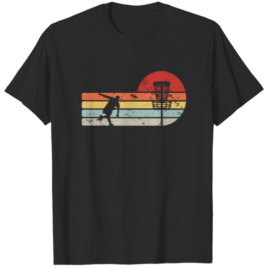 Funny Disc Golf Retro Frisbee Retro Sunset T-shirt