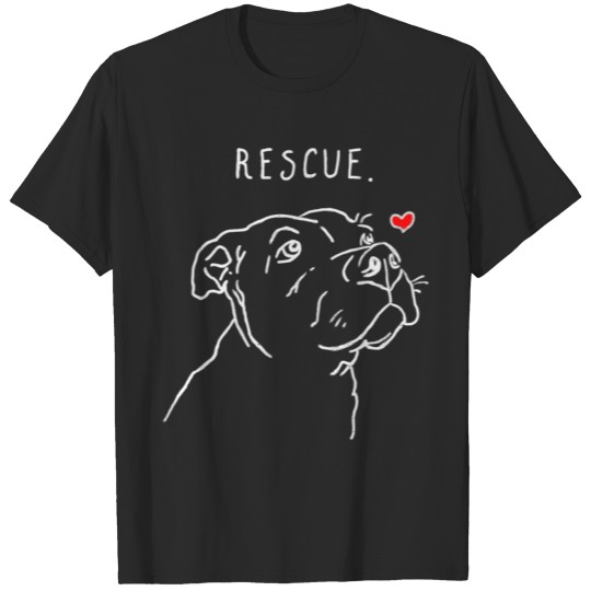 Rescue Dog Pitbull Drawing Rescue Mom Adopt Don'T T-shirt