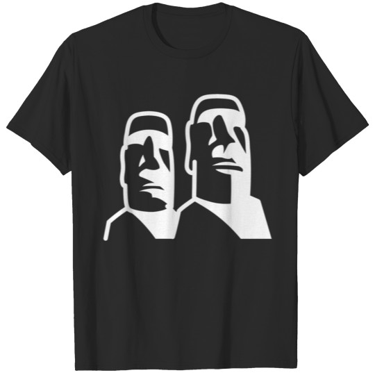 Moai Statues Easter Island Heads Polynesia White b T-shirt