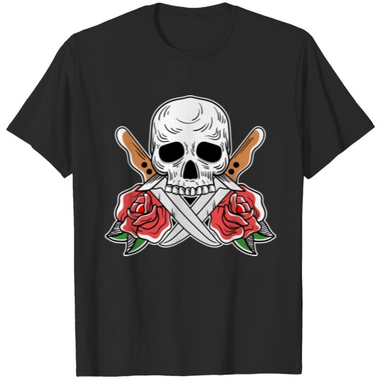 Skull Rose Traditional tattoo T-shirt