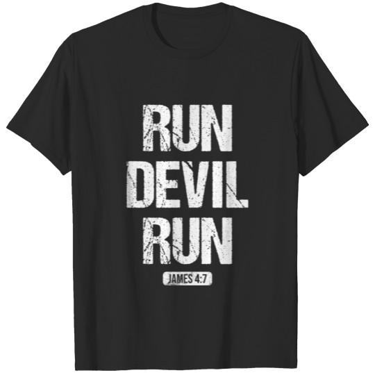 Run Devil Run Bible Inspired Christian Runner Gift T-shirt