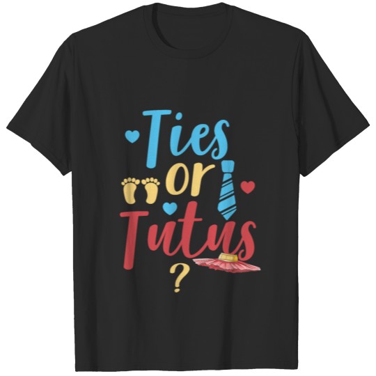 Ties or Tutus Gender Reveal Baby Shower Party Gift T-shirt