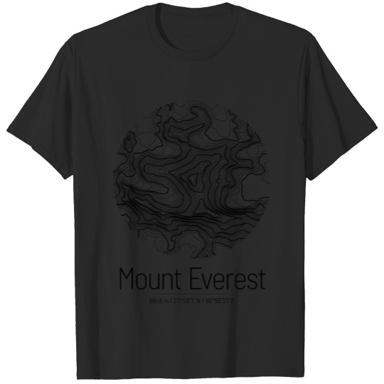 Mount Everest | Topographic Map (Minimalist) T-shirt