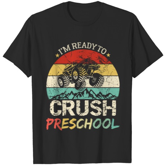Retro Ready To Crush Preschool Monster Truck T-shirt