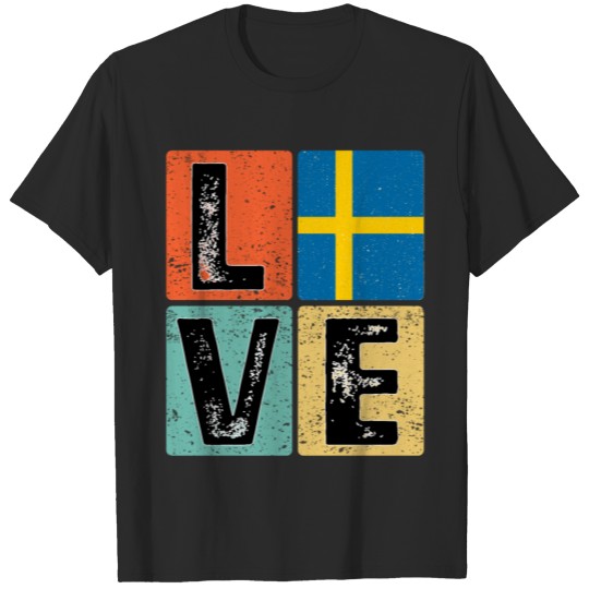 I Love Sweden Swedish Flag T-shirt