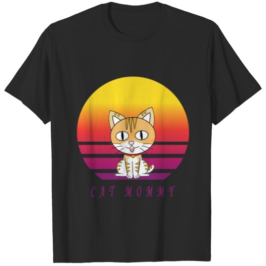 Cute cat Mommy design T-shirt