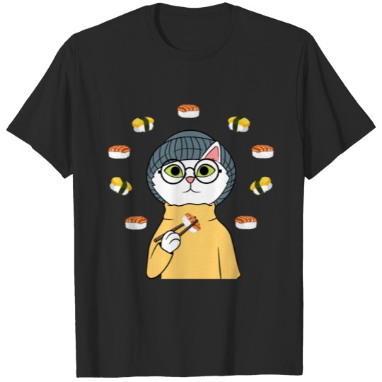 Cats Raw Like Sushi Roll Food Kimbap Fish Wasabi T-shirt