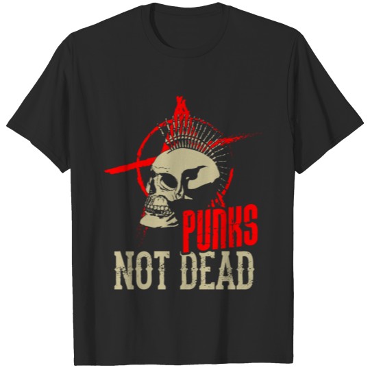 Punks Not Dead Punk Skull Heavymetal T-shirt