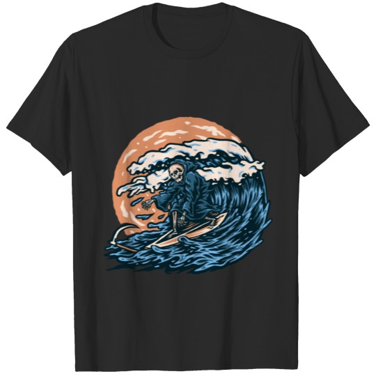 grim reaper surfing T-shirt