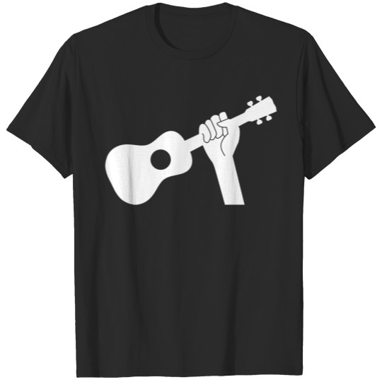 Music ukulele arm heavy metal rocker T-shirt